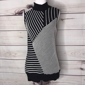 Dana Buchman Modern Striped Sleeveless Sweater